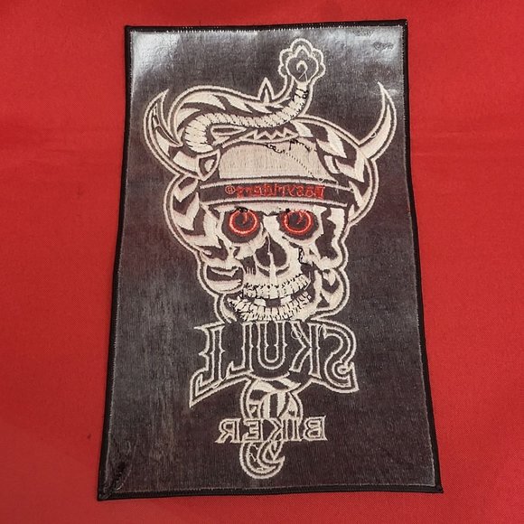 Vintage Easy Riders Brand Skull and Snake Motorcycle Biker Patch Large Black Col - Picture 3 of 11